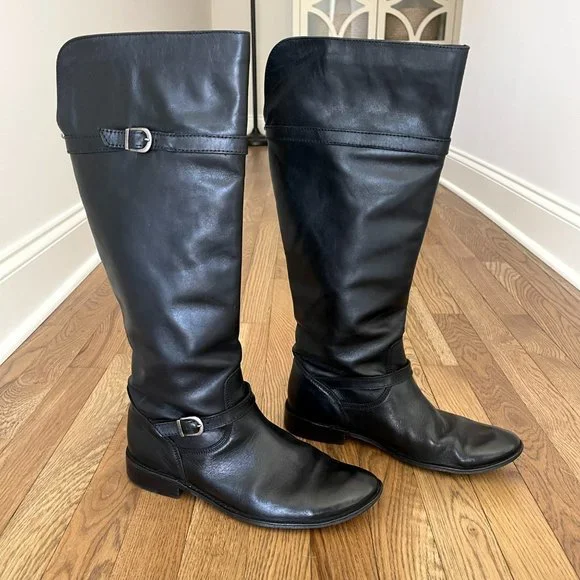 Frye Riding Boots Women’s Size 8 Shirley Black Made in Mexico - Picture 1 of 11
